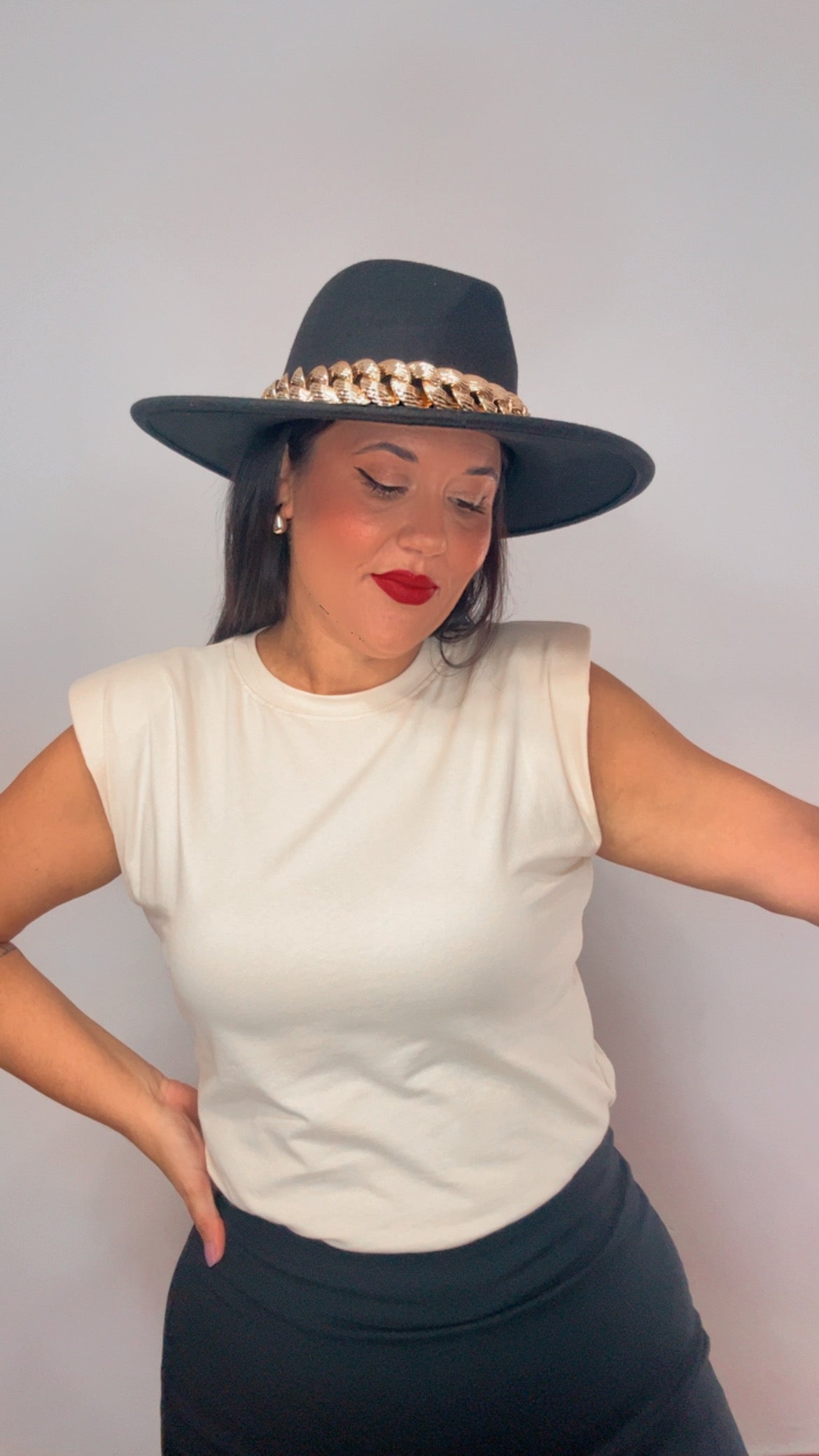 Camiseta hombreras algodón beige