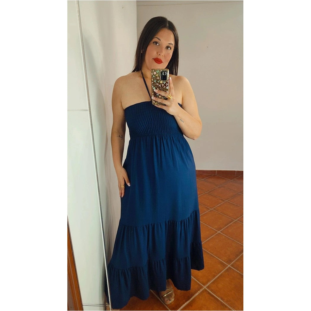 Vestido maxi marino