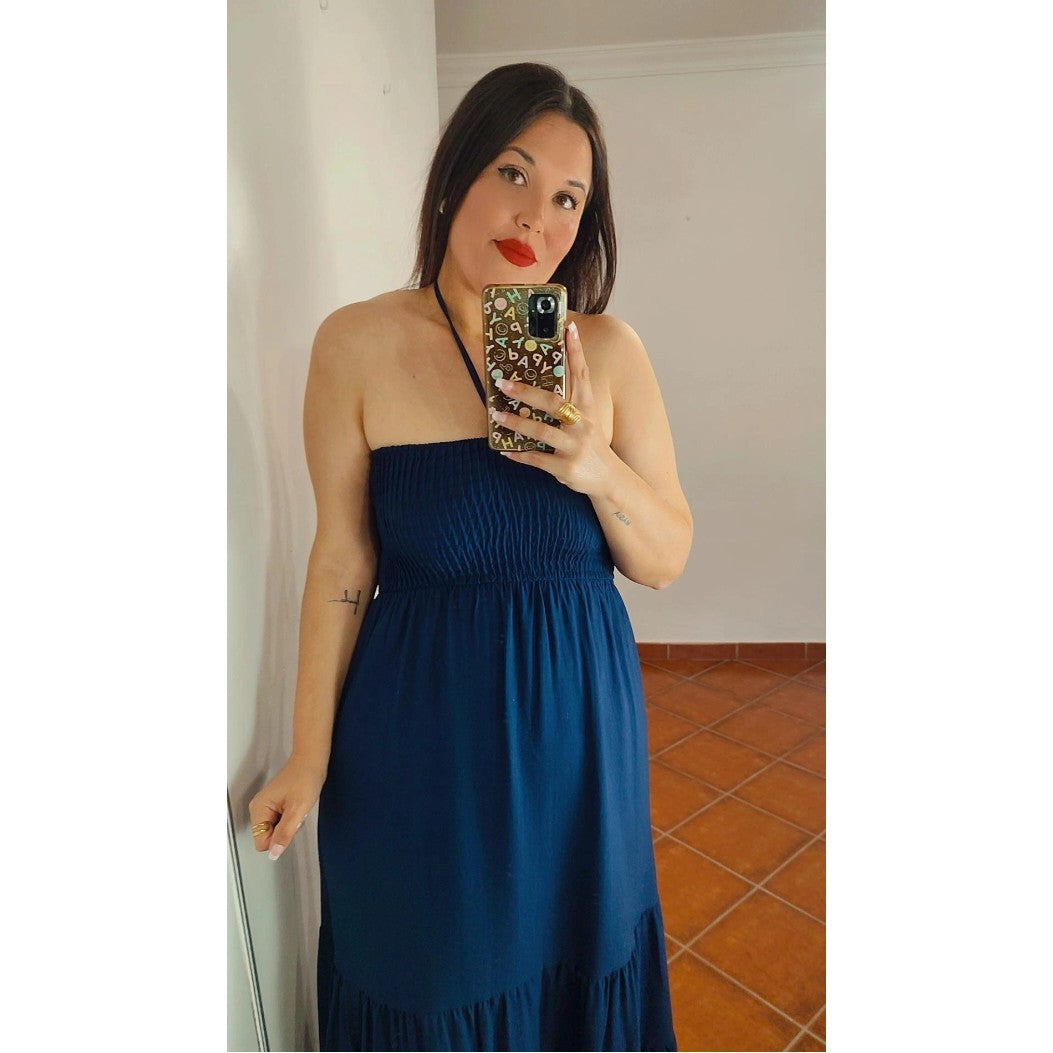 Vestido maxi marino