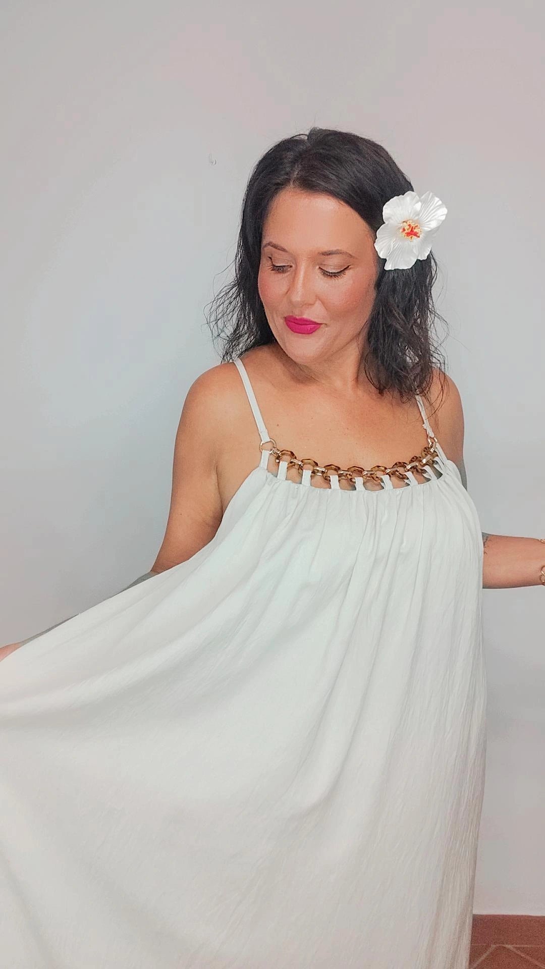 Maxi vestido beige