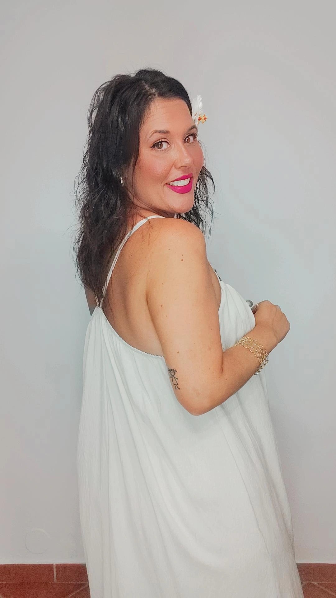 Maxi vestido beige
