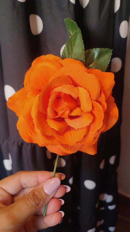 Complementos flor flamenca naranja
