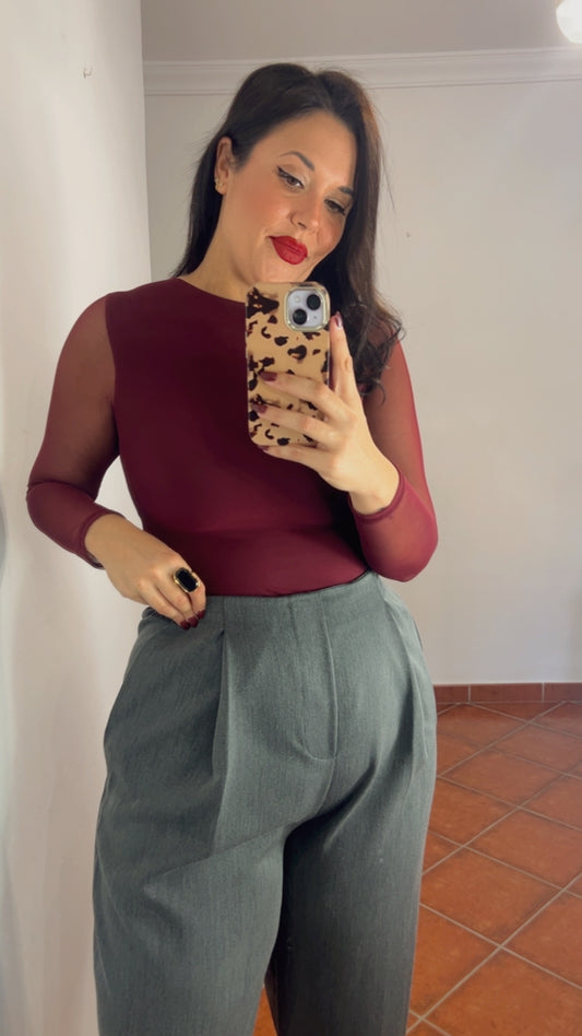 Body burdeos combinado