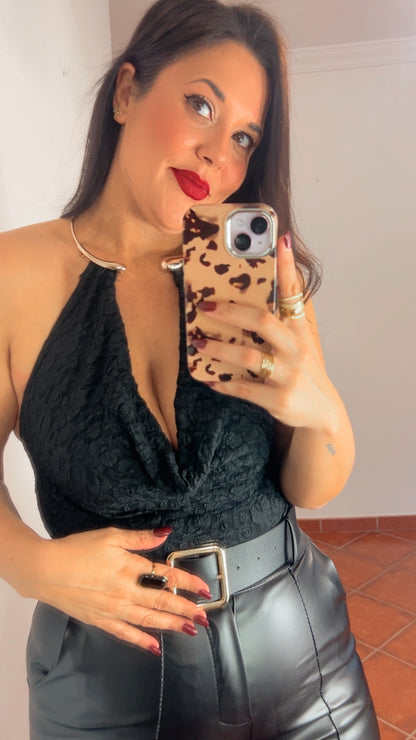 Body encaje negro