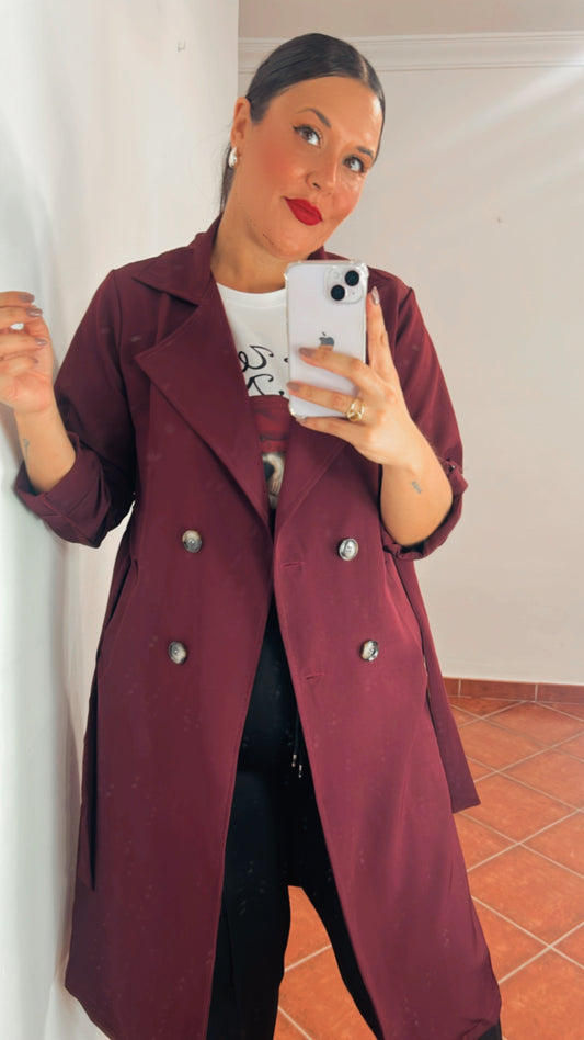 Gabardina burdeos