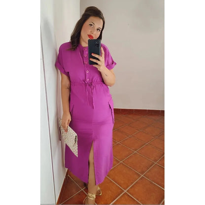 Vestido cargo buganvilla