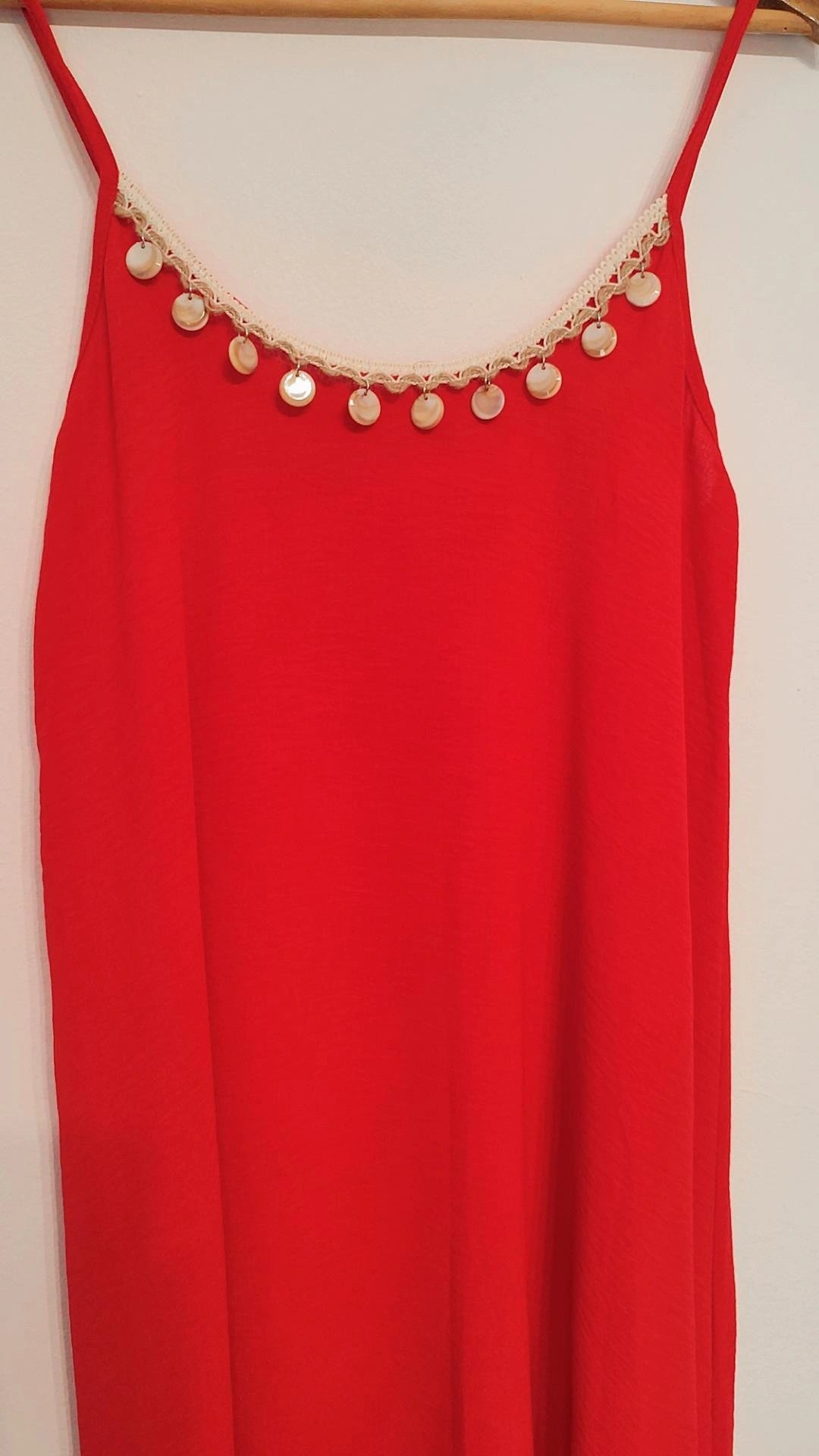 Vestido conchas rojo