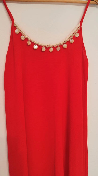 Vestido conchas rojo
