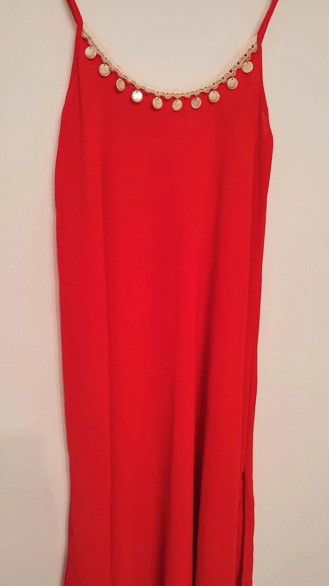Vestido conchas rojo