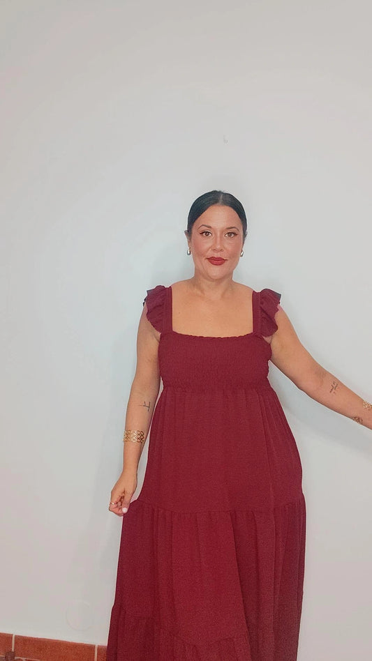 Vestido burdeos