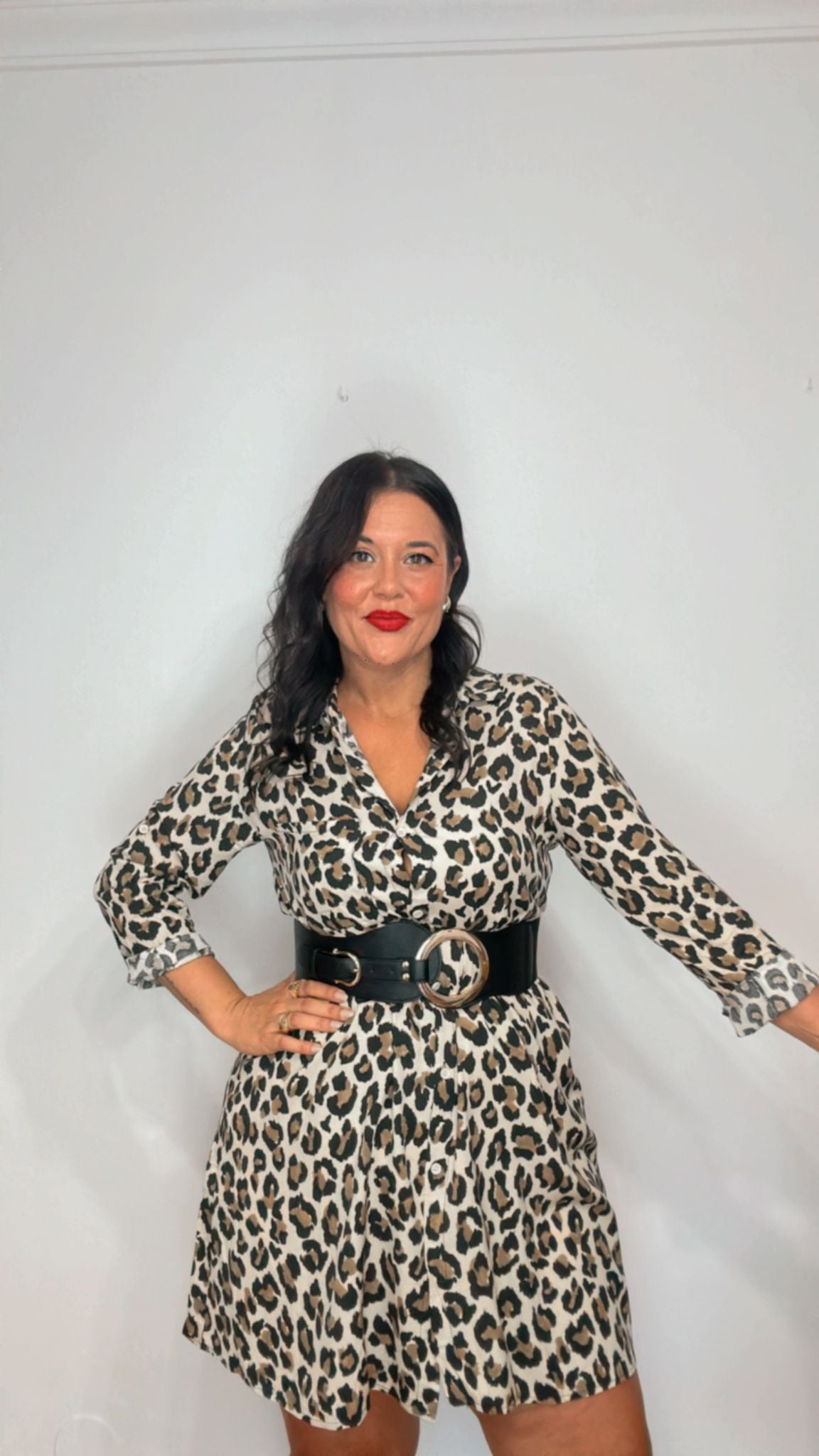 Vestido camisero leopardo